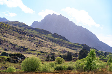Fototapeta na wymiar Majestic Tryfan Mountain Basking in the Sunlight