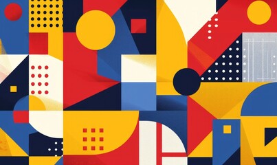 Obraz premium flat background with multiply colored abstract geometry ornament