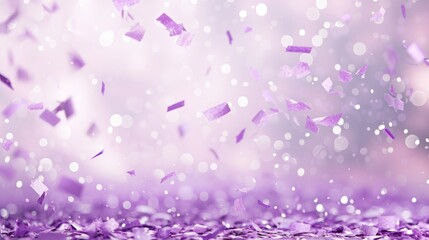 Charming lavender bokeh confetti display on a soft purple background generative ai