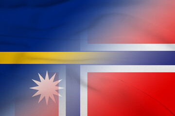 Nauru and Norway official flag transborder contract NOR NRU