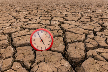 clock, drought, dry river countdown, climate change crisis, drought