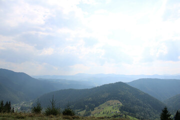 Obraz premium landscape with clouds and sun