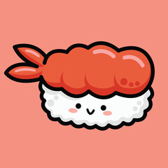 Japanese traditional food, cute sushi illustration, vector illustration, vector food, sushi illustration