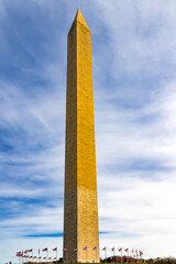 Washington Monument in Washington DC in clear blue sky day.