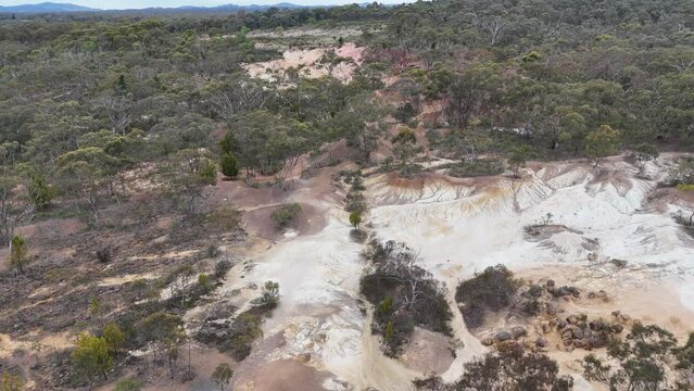 aerial view of Pink Cliffs Geological Reserve Heathcote. Australia