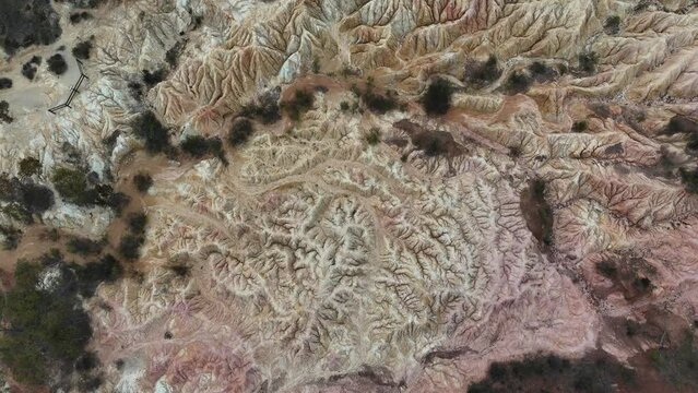 aerial view of Pink Cliffs Geological Reserve Heathcote. Australia