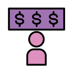 Entrepreneur Job People Filled Outline Icon