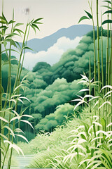 illustration of small bamboo leaves