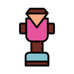 Diamond Trophy Winner Filled Outline Icon