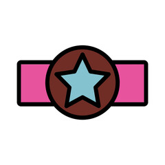Obraz premium Medal Reward Star Filled Outline Icon