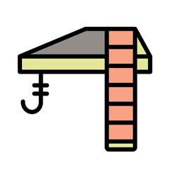 Crane Heavy Machinery Filled Outline Icon