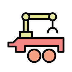 Freight Heavy Truck Filled Outline Icon