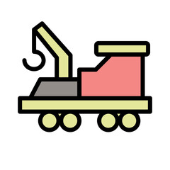 Freight Heavy Truck Filled Outline Icon