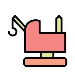 Obraz premium Freight Heavy Truck Filled Outline Icon