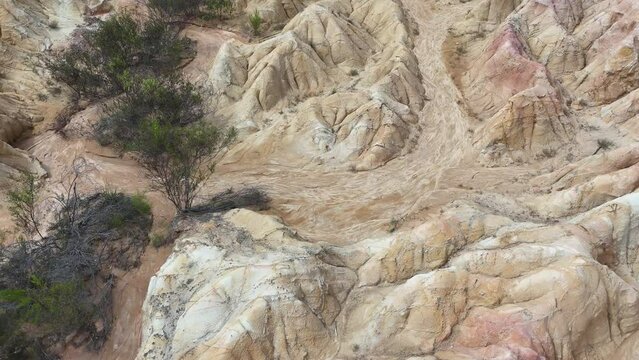 aerial view of Pink Cliffs Geological Reserve Heathcote. Australia