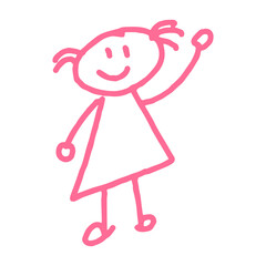 cute little girl illustration