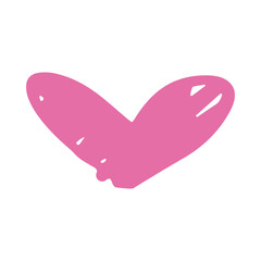 pink heart hand drawn symbol