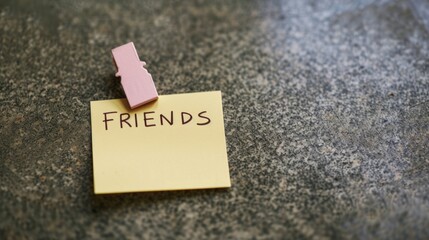 Sticky note with "FRIENDS" written generative ai