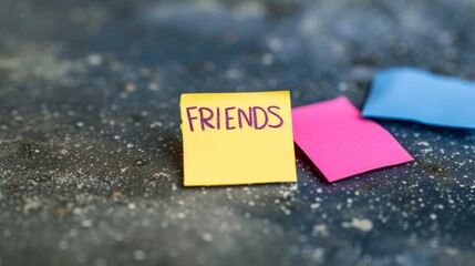 Sticky note with "FRIENDS" written generative ai