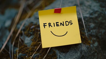 Sticky note with "FRIENDS" written generative ai