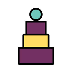 Children Educational Toys Filled Outline Icon