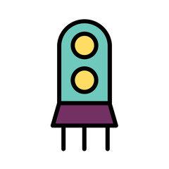 Rocket Space Toy Filled Outline Icon