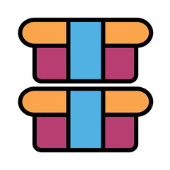 Food Lunch Sushi Filled Outline Icon