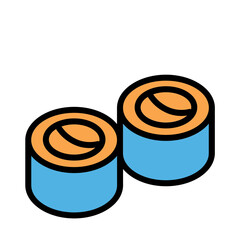 Food Roll Sushi Filled Outline Icon