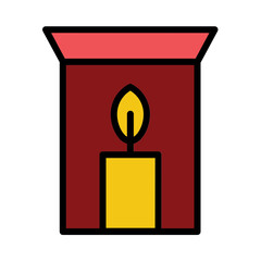 Obraz premium Aroma Candle Spa Filled Outline Icon