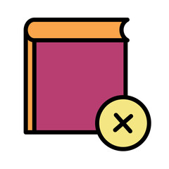 And Book Delete Filled Outline Icon