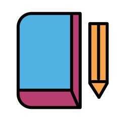Document Pencil Study Filled Outline Icon