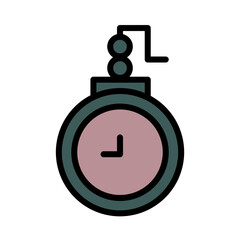 Pocket Watch Time Filled Outline Icon