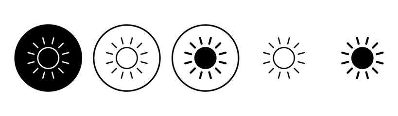 Sun icon set. Brightness Icon vector