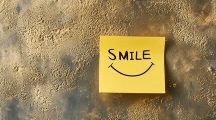 Sticky note with "SMILE" written generative ai