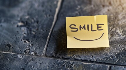 Sticky note with "SMILE" written generative ai