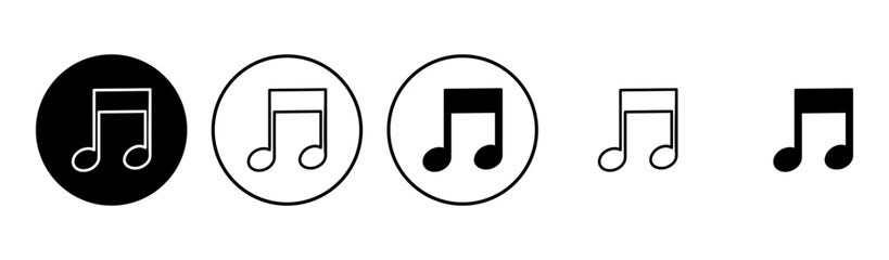 Music icon set. note music icon vector. tone icon - obrazy, fototapety, plakaty