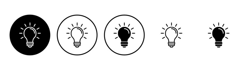 Lamp icon set. Light bulb icon vector. idea symbol.