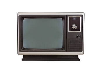 Vintage television from the 1970s with cut out background.