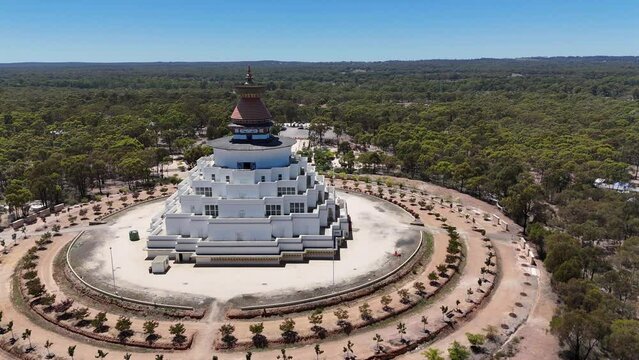 aerial view of The Great Stupa of Universal Compassion