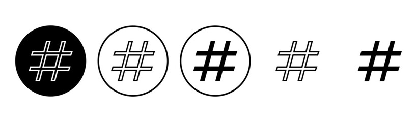 Hashtag icon set. hashtag symbol