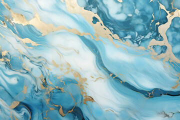 Art background material drawn with blue oil paint, Generative AI - obrazy, fototapety, plakaty