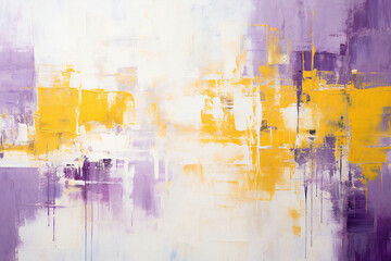 Cool background material drawn with yellow and purple paint, Generative AI