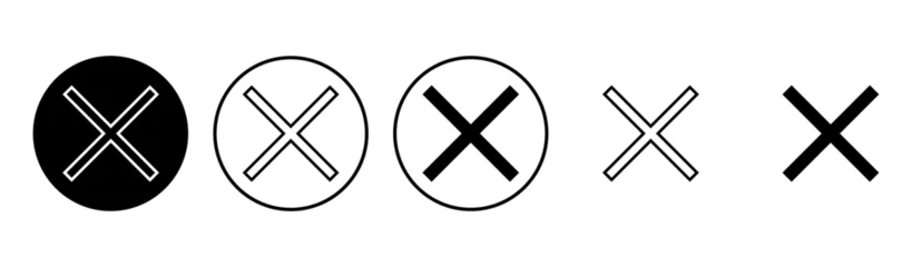 Foto op Plexiglas Close icon set. Delete icon vector. cross sign © AAVAA