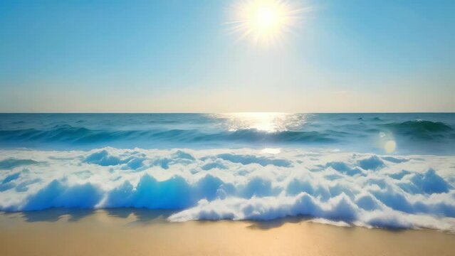 Sun Shining Over Ocean Painting