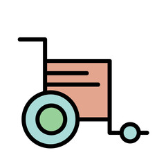 Wheelchair Disability Medical Filled Outline Icon