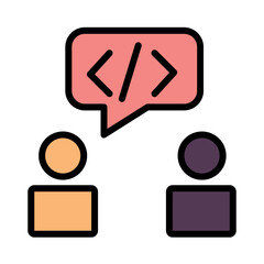Coding Talk Meeting Filled Outline Icon