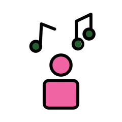 Mind Music Thinking Filled Outline Icon