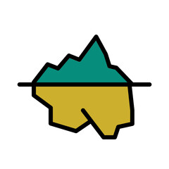 Beautiful Darknet Iceberg Filled Outline Icon