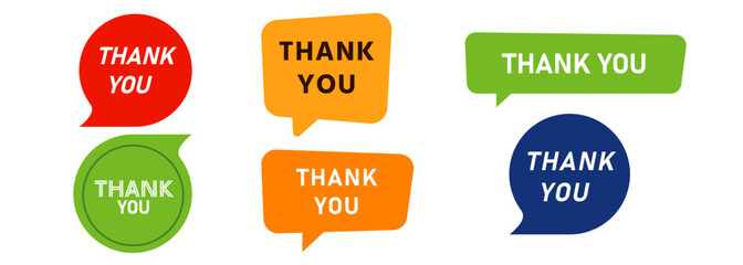 thank you speech bubble circle and square shape message gratitude expression