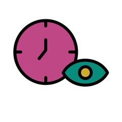 Eye Hour Look Filled Outline Icon